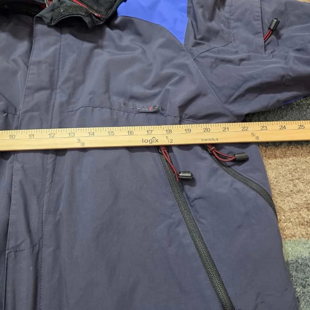 Vintage Polo Ralph Lauren Ski Jacket Mens Large Blue Insulated Coat Nylon Shell